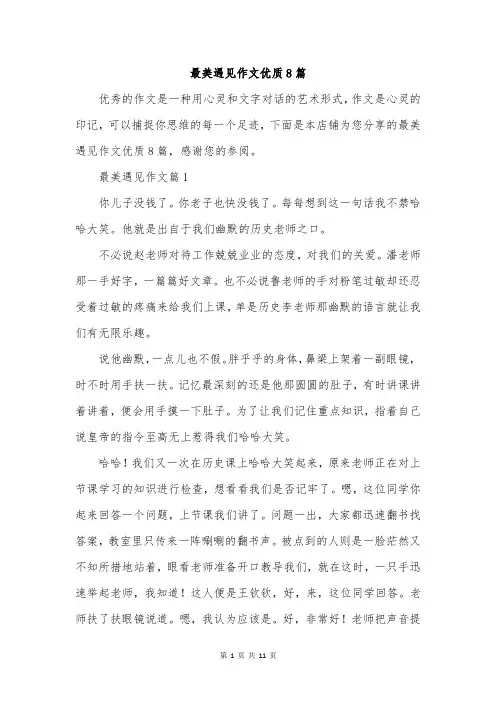 最美遇见作文优质8篇