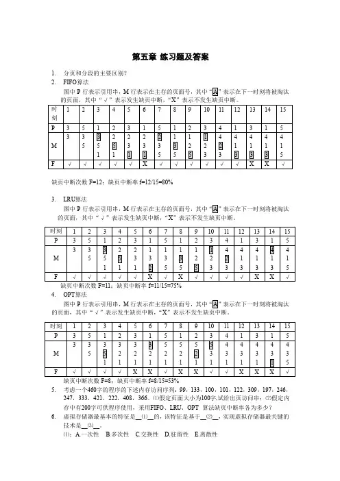 第五章+练习题及答案