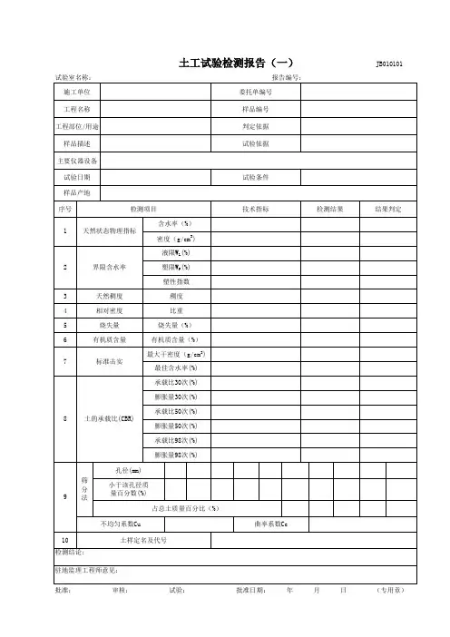 土工试验检测报告