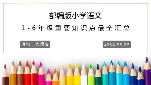 部编版小学语文小升初重要知识点汇总PPT课件