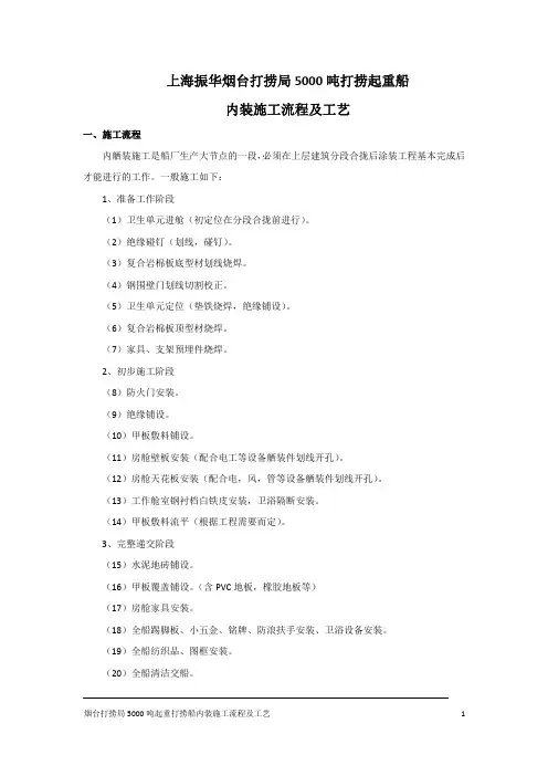 内装施工流程及工艺