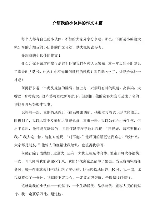 介绍我的小伙伴的作文4篇