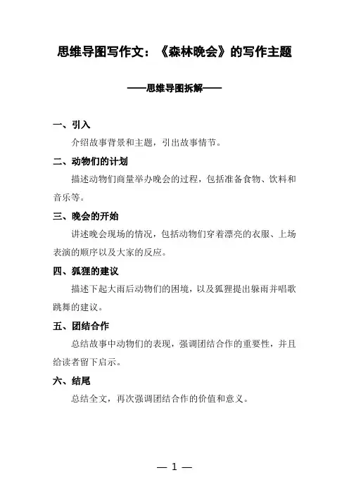 思维导图写作文：《森林晚会》的写作主题