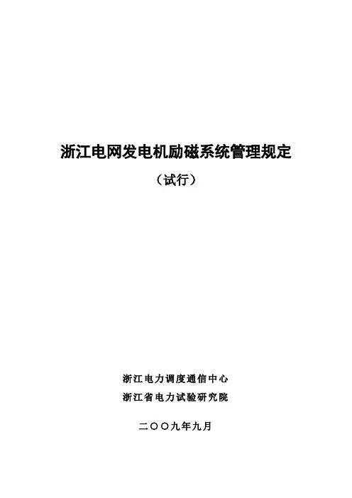 %94%B5网发电机励磁系统管理规定(试行)