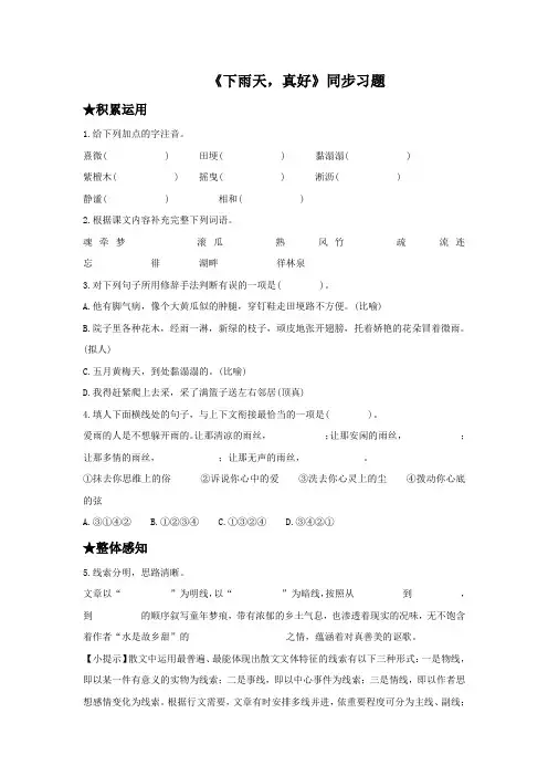 《下雨天,真好》同步练习2