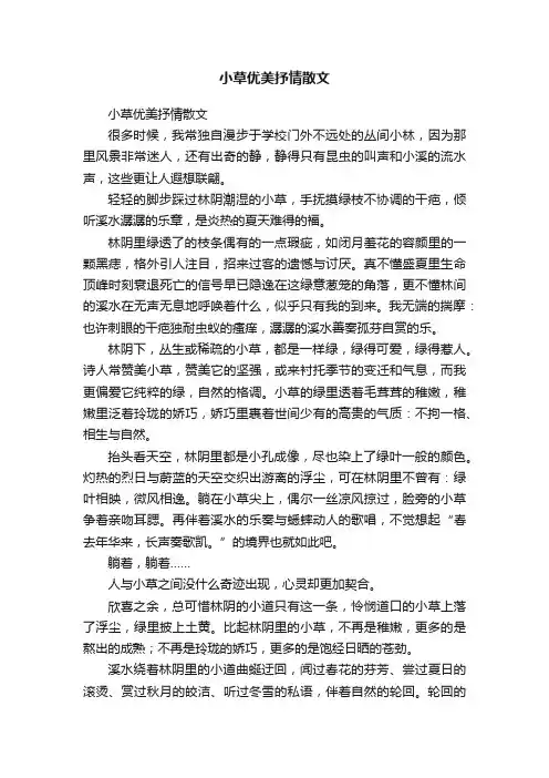 小草优美抒情散文