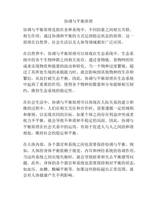 协调与平衡原理