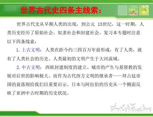 专题十：古代世界的发展历程与古代文明解析
