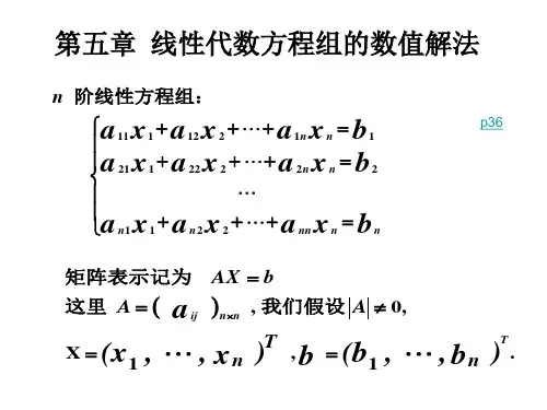 工程经济学课件 5.1线性方程组的数值解法