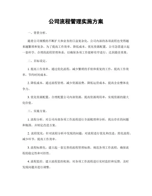 公司流程管理实施方案