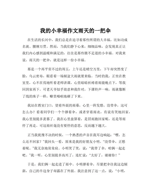 我的小幸福作文雨天的一把伞