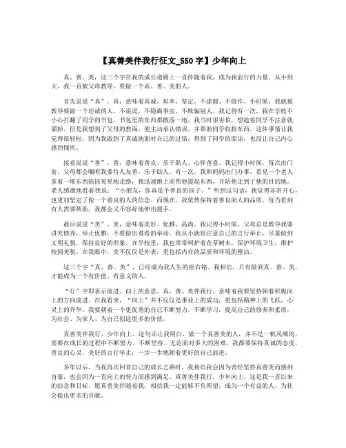【真善美伴我行征文_550字】少年向上