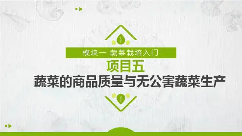 无公害蔬菜生产课件(共43张PPT)《蔬菜生产技术》同步教学(中国农业出版社)