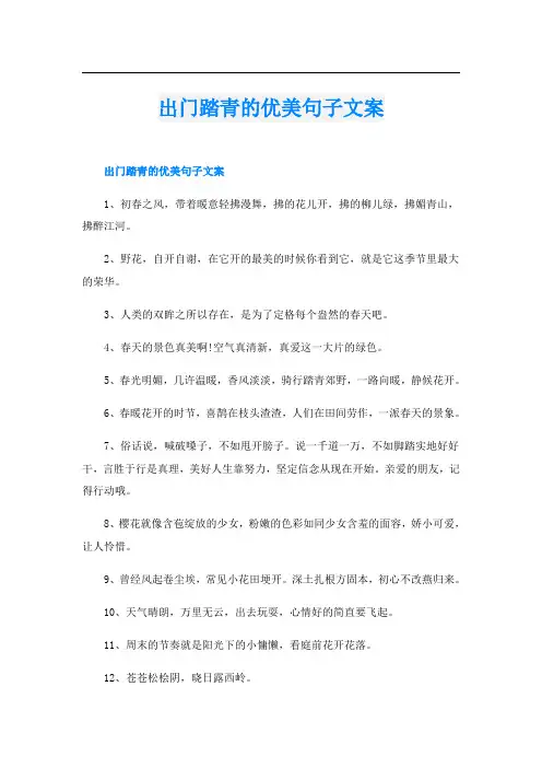 出门踏青的优美句子文案