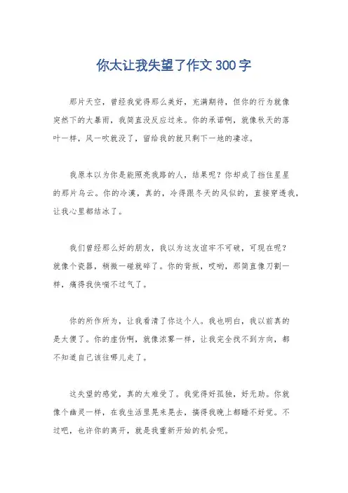你太让我失望了作文300字