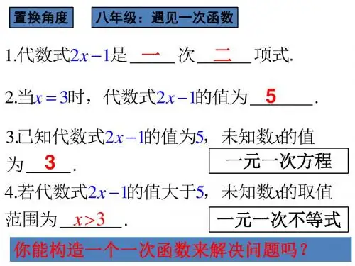 2019年中考一次函数问题专题复习(共19张PPT)