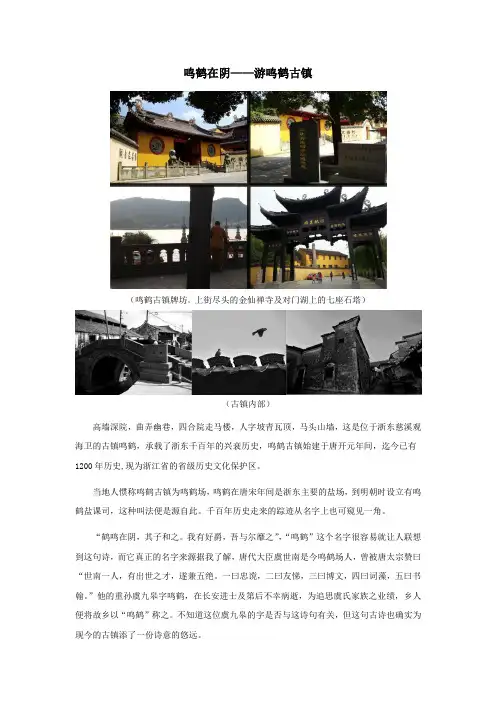 游记——鸣鹤在阴,游鸣鹤古镇 建筑赏析作文