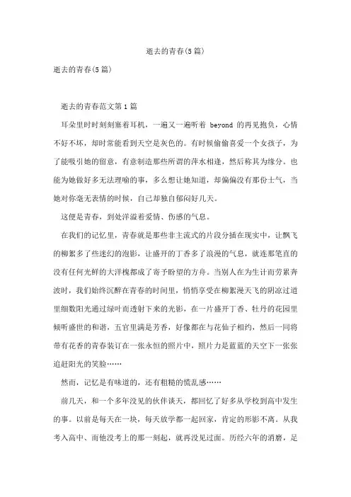 逝去的青春(5篇)