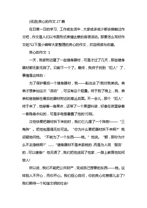 (优选)良心的作文27篇