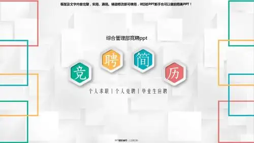 易修改PPT-综合管理部竞聘ppt