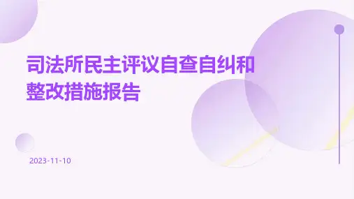 司法所民主评议自查自纠和整改措施报告