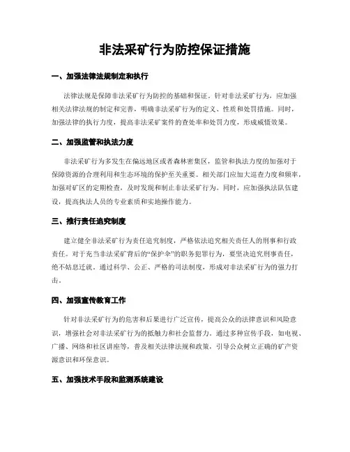 非法采矿行为防控保证措施