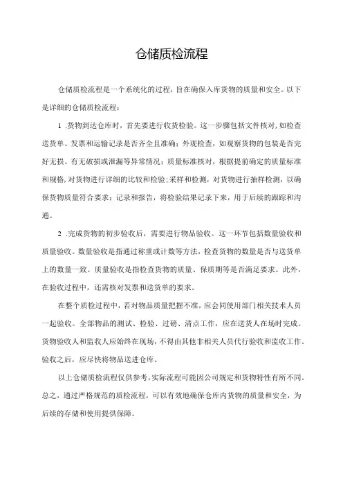仓储质检流程