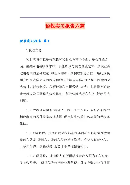 税收实习报告六篇