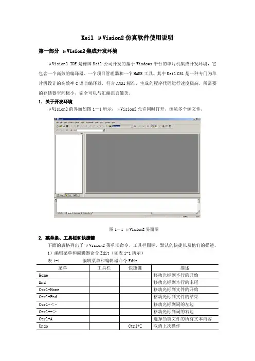 Keil μVision2仿真软件使用说明