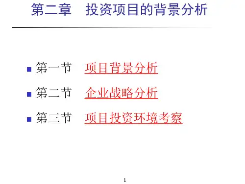 投资项目的背景分析投资项目的市场分析