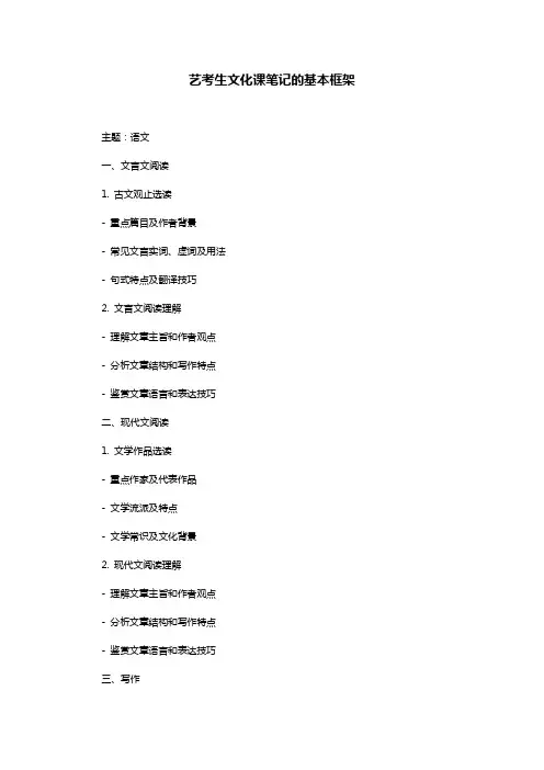 艺考文化课整理笔记