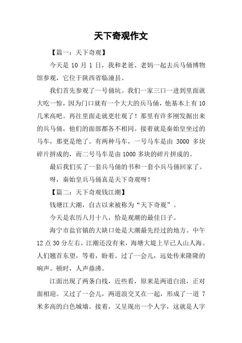 天下奇观作文