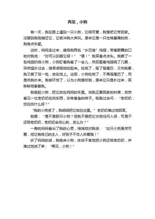 再见，小狗