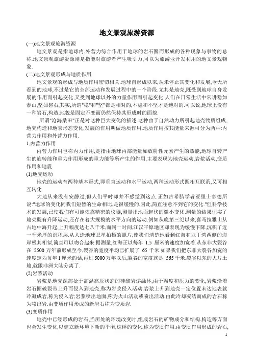 地文景观旅游资源