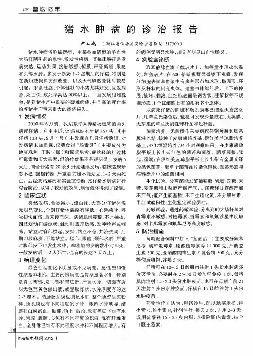 猪水肿病的诊治报告