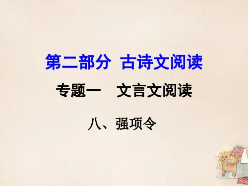 【湖南益阳中考面对面】2016中考语文第二部分古诗文阅读专题一文言文8《强项令》复习课件语文版