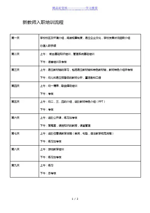 新教师入职培训流程