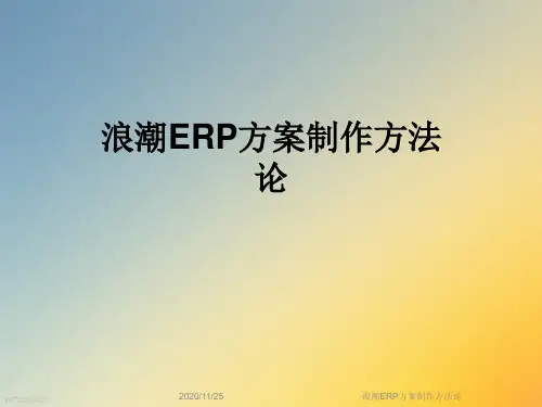 浪潮ERP方案制作方法论