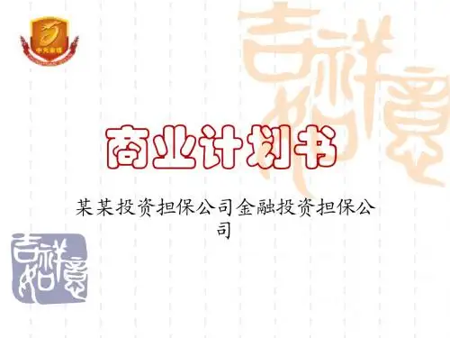 金融投资担保公司商业计划书