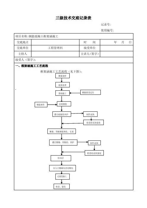 涵洞三级技术交底