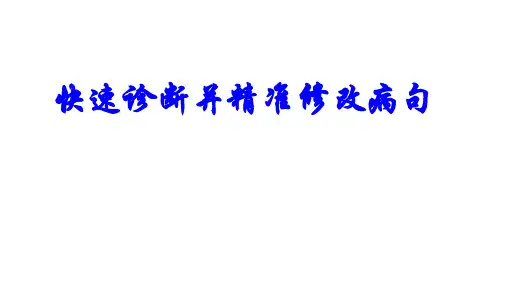 快速诊断并精准修改病句(课件)-2023届高考语文复习