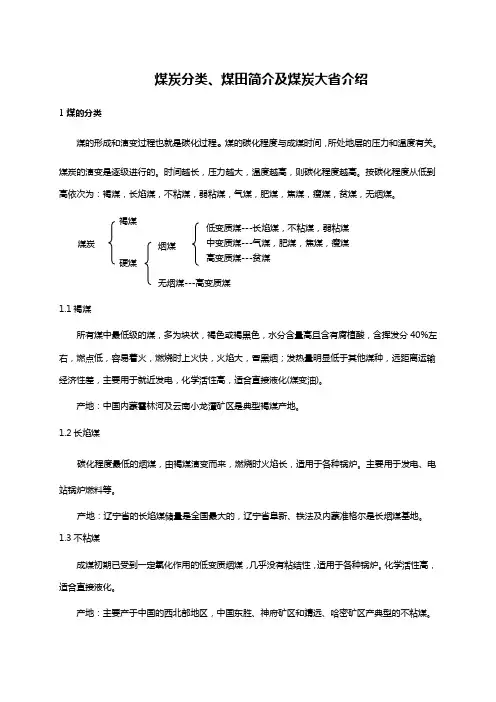 煤炭种类与资源分布