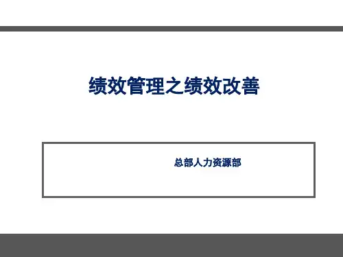绩效辅导与改善
