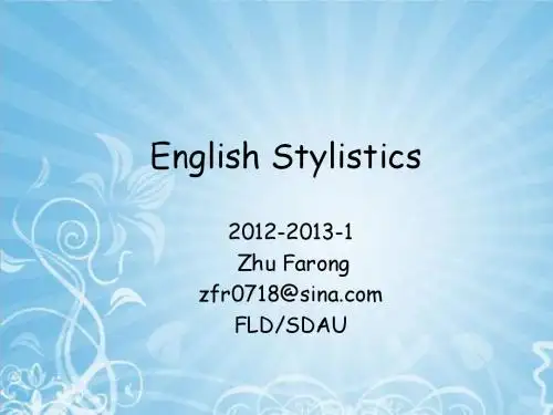 Lecture 1 Stylistcis