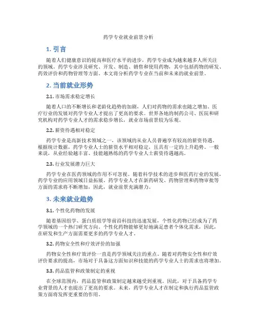 药学专业就业前景分析