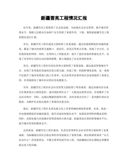 新疆雪亮工程情况汇报