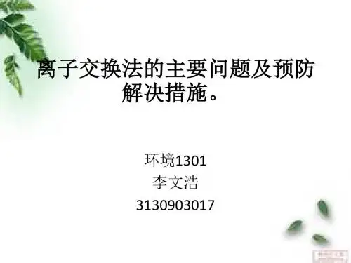 离子交换的问题和预防措施