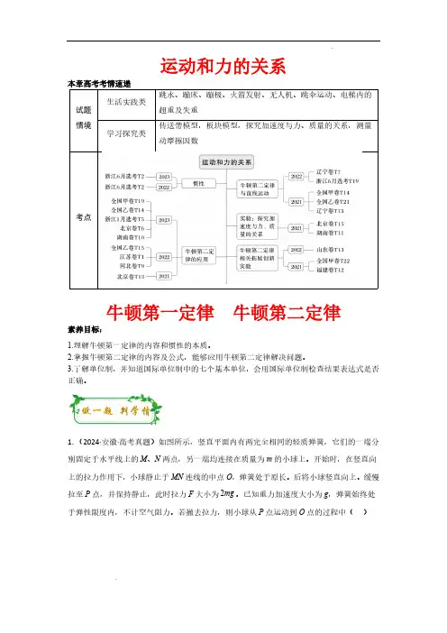 牛顿第一定律 牛顿第二定律(解析版)—2025年高考物理一轮复习