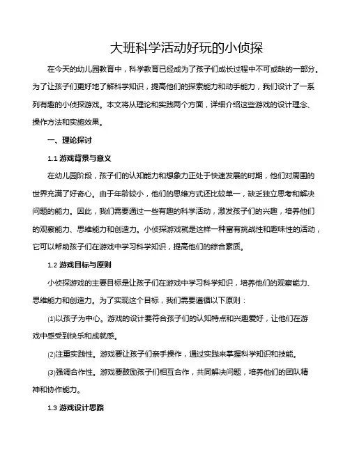 大班科学活动好玩的小侦探