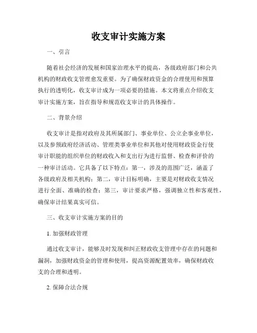 收支审计实施方案